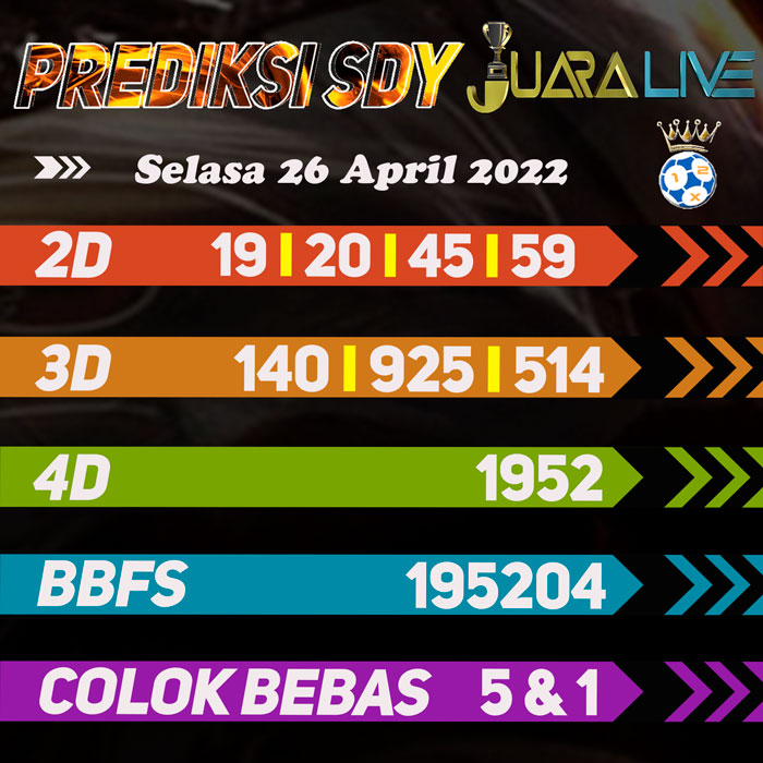 Prediksi SDY jitu terakurat hari Selasa